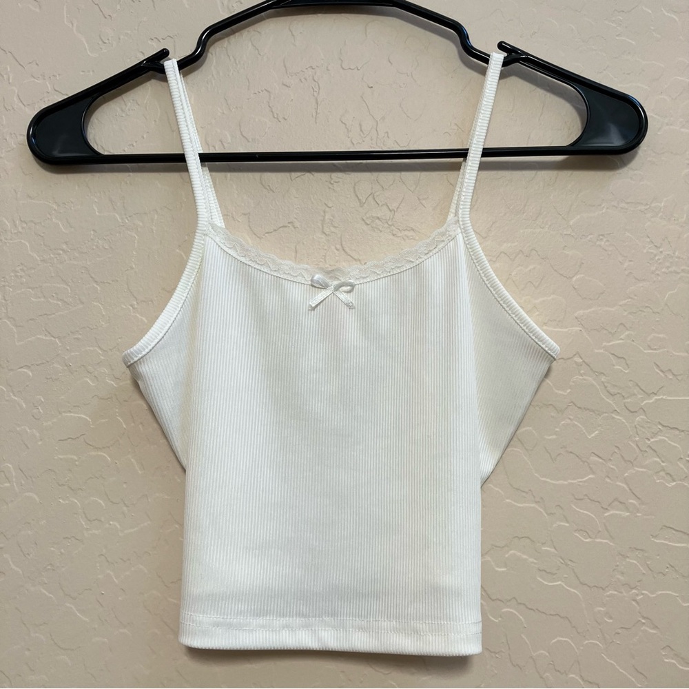 Women’s White Cropped Cami XS